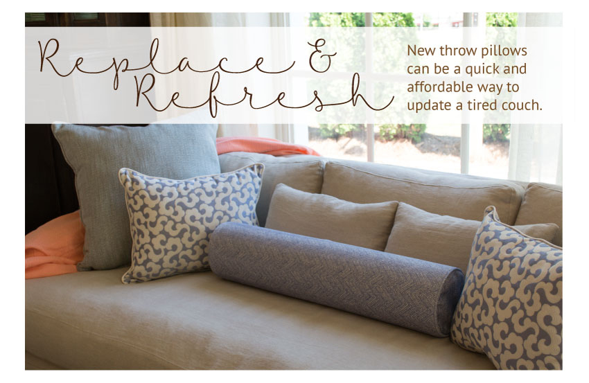 A quick and easy hack to plump up your sofa cushions. (+Leather Care!) - In  Honor Of Design